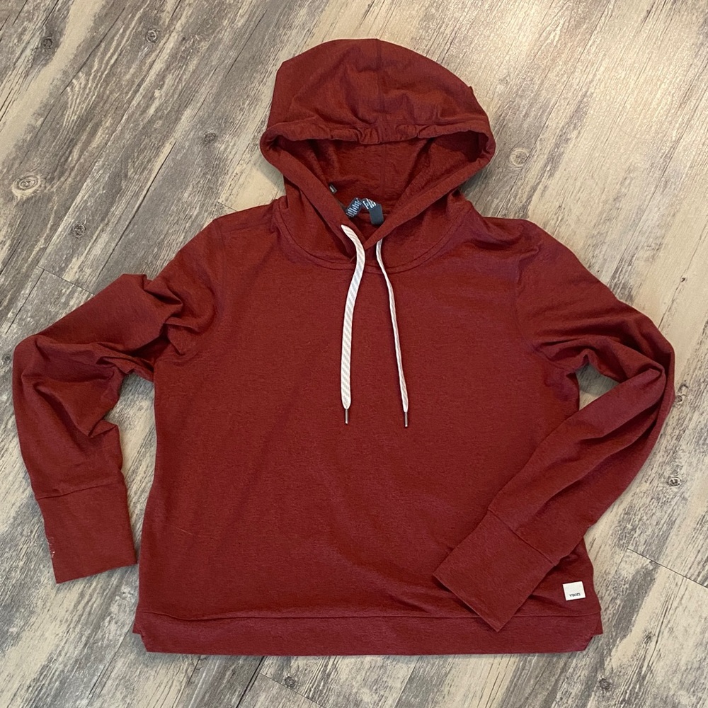 Vuori Women Currant Heather Red Halo Essential Pullover Dreamknit Hoodie VW226 M